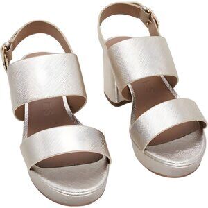 Aerosoles Camilia Gold Metallic Textured Sandals Women's US 9W